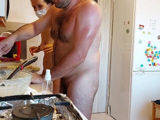 Nasty inexperienced duo In The Kitchen fur covered poon , fat culo, fat jugs, fat puffies - wondrous  wifey