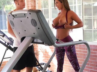 Big-titted Reena Sky did not mind at all from a super hot drill in the gym with her coach.