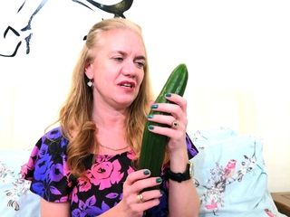 My grandma buys a cucumber for onanism