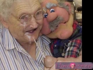 Grannie Gets giant facial cumshot