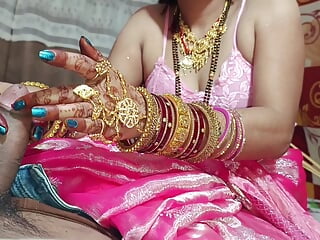 Desi cauple freshly married wifey karwa chauth smashing clear Hindi audio