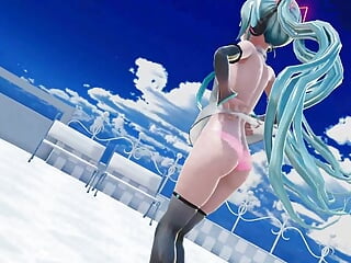 Uber-cute Miku - fabulous Dance + Gradual unwrapping (3D HENTAI)