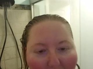 'BBW cougar in the shower'