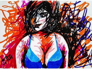 Softcore Abstract Art Or Drawing Of A sumptuous Indian Bhabhi